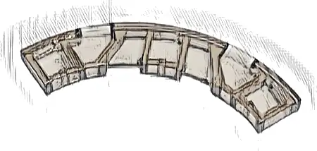 Tile, Round Corner 4 x 4 Macaroni