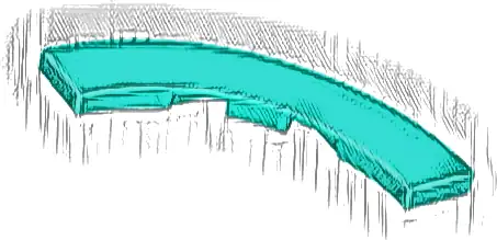 Tile, Round Corner 4 x 4 Macaroni