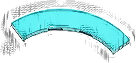 Tile, Round Corner 4 x 4 Macaroni