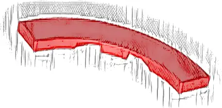 Tile, Round Corner 4 x 4 Macaroni