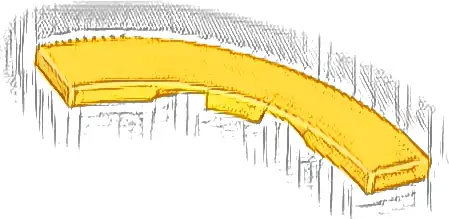 Tile, Round Corner 4 x 4 Macaroni