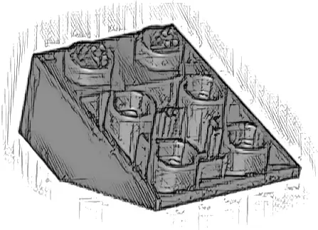 Slope, Inverted 33 3 x 2 with Hollow Round Bottom Tube