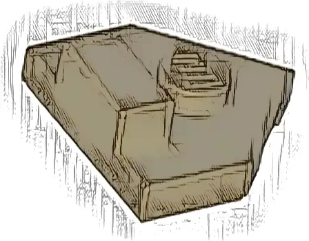 Wedge, Plate 2 x 2 Pentagonal with Center Stud and 1 x 1/2 Raised Tab on Top