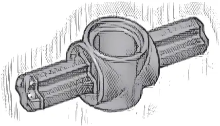 Technic, Axle and Pin Connector Hub with 2 Axles on Opposite Sides