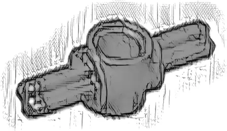 Technic, Axle and Pin Connector Hub with 2 Axles on Opposite Sides