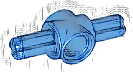 Technic, Axle and Pin Connector Hub with 2 Axles on Opposite Sides