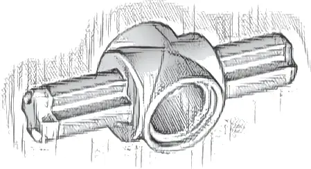 Technic, Axle and Pin Connector Hub with 2 Axles on Opposite Sides