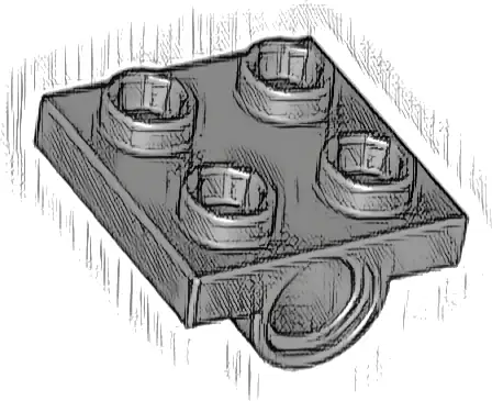 Plate, Modified 2 x 2 with Pin Holes