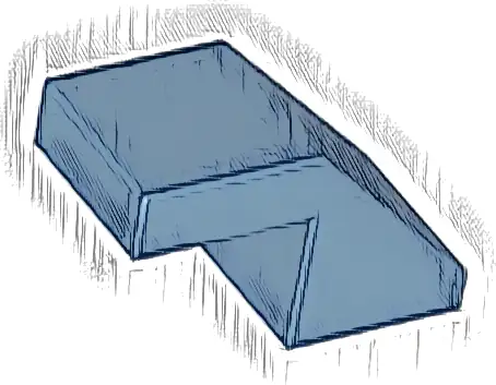 Slope 45 2 x 1 with Cutout without Stud