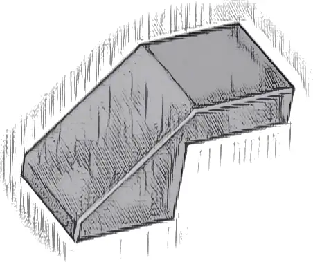 Slope 45 2 x 1 with Cutout without Stud