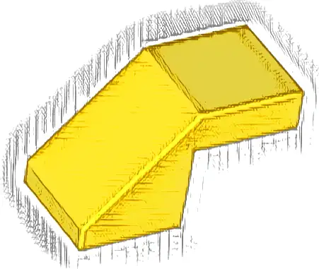 Slope 45 2 x 1 with Cutout without Stud