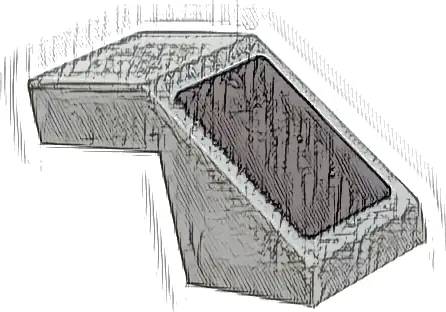 Slope 45 2 x 1 with Cutout without Stud with Black Rectangle Pattern (Sticker) - Set 76909