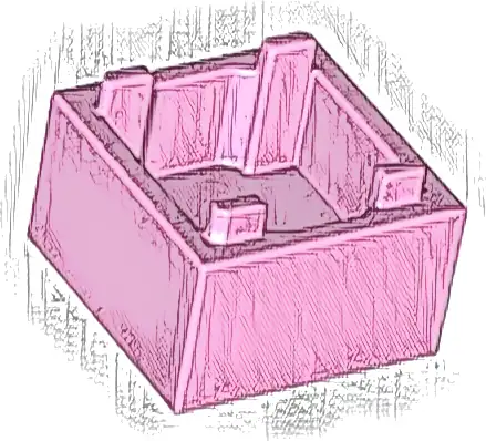 Container, Box 2 x 2 x 1 - Top Opening with Raised Inner Bottom