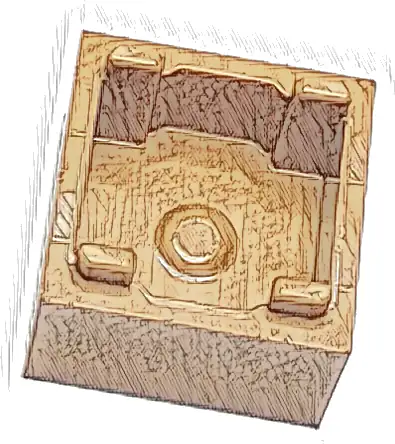 Container, Box 2 x 2 x 1 - Top Opening with Raised Inner Bottom