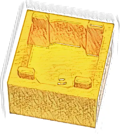 Container, Box 2 x 2 x 1 - Top Opening with Raised Inner Bottom