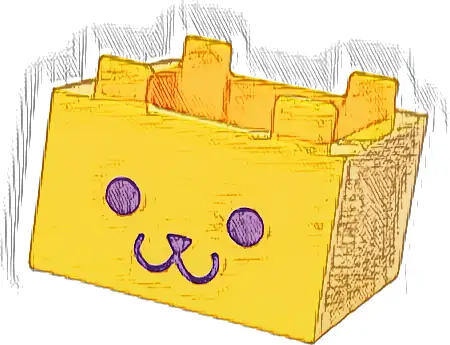 Container, Box 2 x 2 x 1 - Top Opening with Raised Inner Bottom with Dark Purple Cat Face Pattern