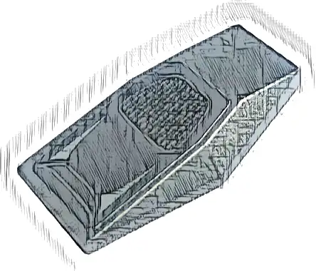Large Figure Armor Plate Small with Silver and Dark Silver Grille and Air Vent on Black Background Pattern (Sticker) - Set 76902