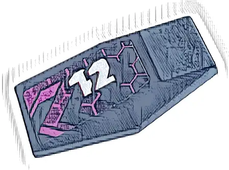 Large Figure Armor Plate Small with Chevrons, Dark Pink Honeycomb and White '12' Pattern Model Left Side (Sticker) - Set 42164