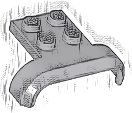 Vehicle, Mudguard 4 x 3 x 1 with Arch Curved