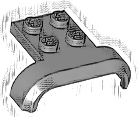 Vehicle, Mudguard 4 x 3 x 1 with Arch Curved