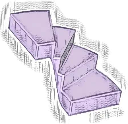 Stairs 6 x 6 x 4 Curved