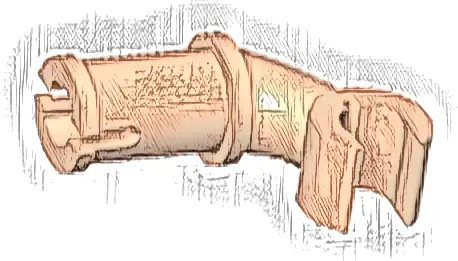 Arm and Hand Short with Pin - Vertical Grip