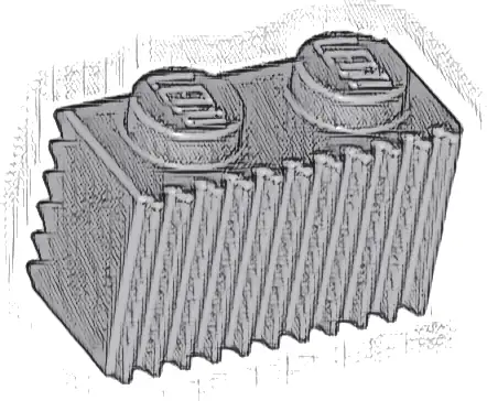 Brick, Modified 1 x 2 with Grille / Fluted Profile