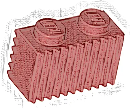 Brick, Modified 1 x 2 with Grille / Fluted Profile