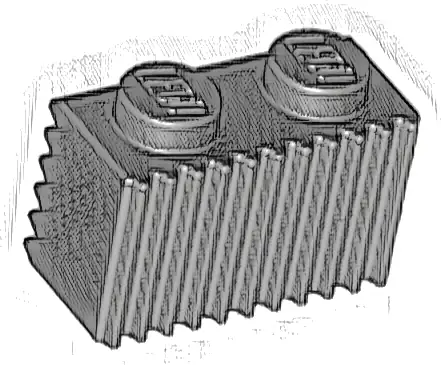 Brick, Modified 1 x 2 with Grille / Fluted Profile