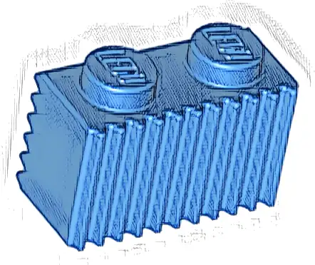 Brick, Modified 1 x 2 with Grille / Fluted Profile