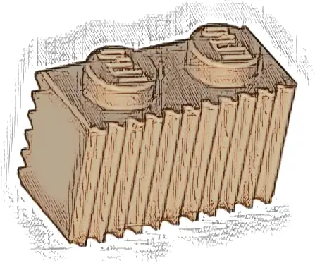 Brick, Modified 1 x 2 with Grille / Fluted Profile