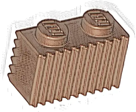 Brick, Modified 1 x 2 with Grille / Fluted Profile