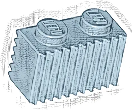 Brick, Modified 1 x 2 with Grille / Fluted Profile