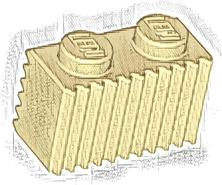 Brick, Modified 1 x 2 with Grille / Fluted Profile
