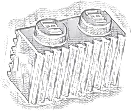 Brick, Modified 1 x 2 with Grille / Fluted Profile
