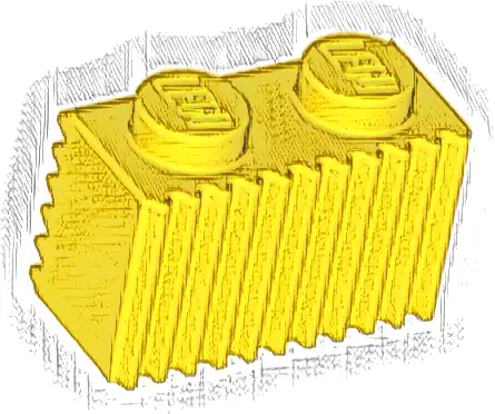 Brick, Modified 1 x 2 with Grille / Fluted Profile