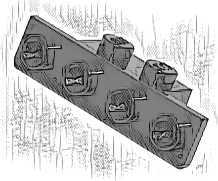 Bracket 1 x 2 - 1 x 4 with Rounded Corners at the Bottom