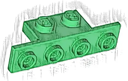 Bracket 1 x 2 - 1 x 4 with Rounded Corners at the Bottom