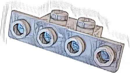 Bracket 1 x 2 - 1 x 4 with Rounded Corners at the Bottom