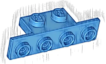 Bracket 1 x 2 - 1 x 4 with Rounded Corners at the Bottom