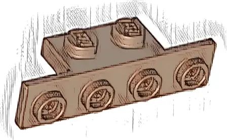 Bracket 1 x 2 - 1 x 4 with Rounded Corners at the Bottom