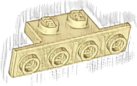 Bracket 1 x 2 - 1 x 4 with Rounded Corners at the Bottom