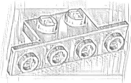 Bracket 1 x 2 - 1 x 4 with Rounded Corners at the Bottom