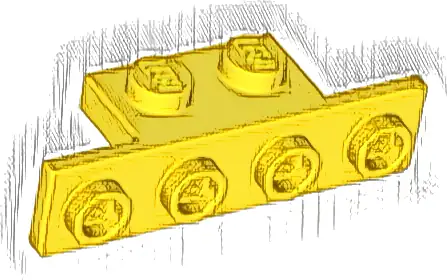 Bracket 1 x 2 - 1 x 4 with Rounded Corners at the Bottom