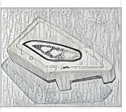 Wedge 2 x 1 x 2/3 Right with Silver and Black Headlight Pattern (Sticker) - Set 76900