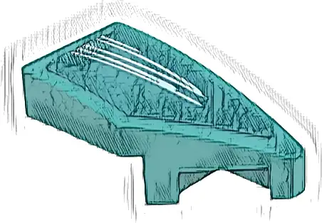 Wedge 2 x 1 x 2/3 Right with White Lines Pattern (Sticker) - Set 76909