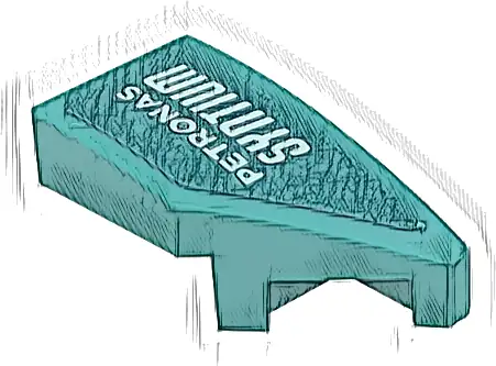 Wedge 2 x 1 x 2/3 Right with White 'PETRONAS SYNTIUM' Pattern (Sticker) - Set 76909