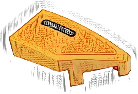 Wedge 2 x 1 x 2/3 Right with Black and Silver Air Vent Grille Pattern (Sticker) - Set 76918