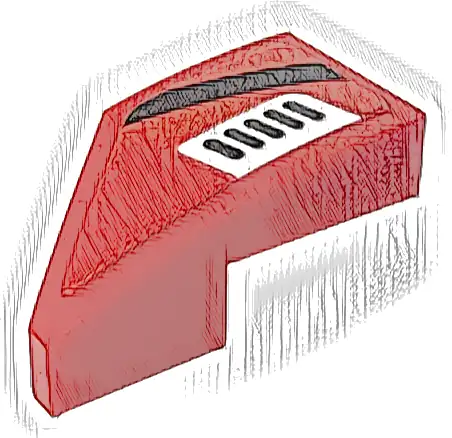 Wedge 2 x 1 x 2/3 Right with Black Stripe and White Air Vent Pattern (Sticker) - Set 76916