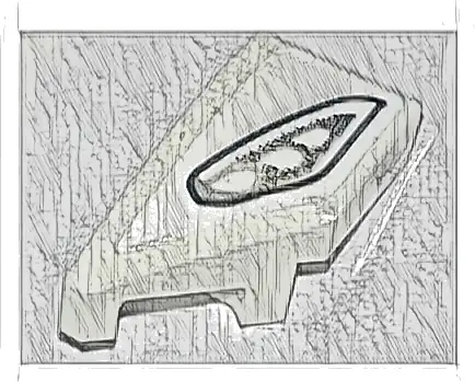 Wedge 2 x 1 x 2/3 Left with Silver and Black Headlight Pattern (Sticker) - Set 76900